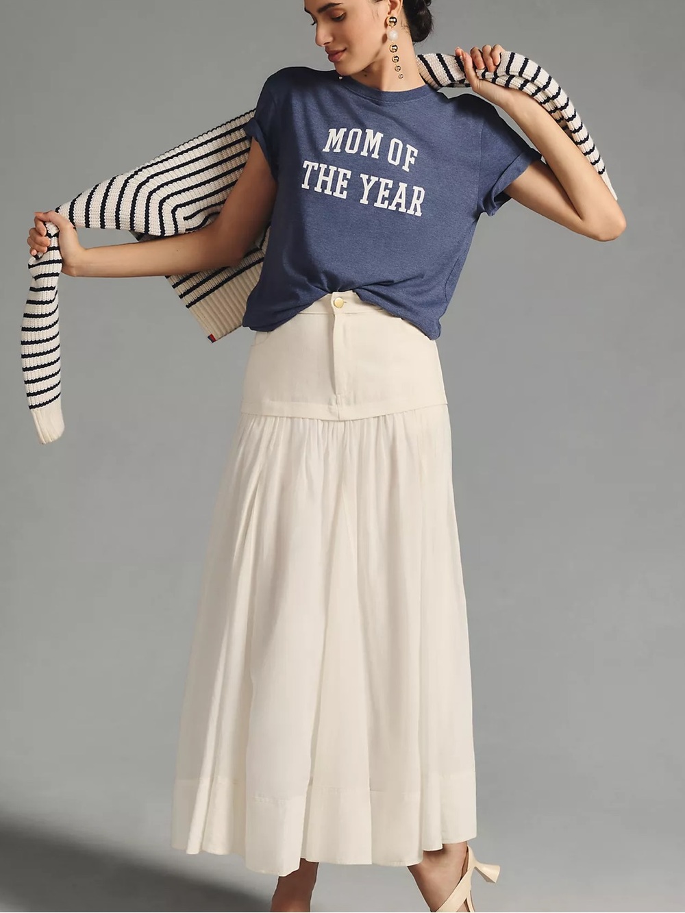 Favorite Daughter Cream Maxi Skirt with Flowing Silhouette